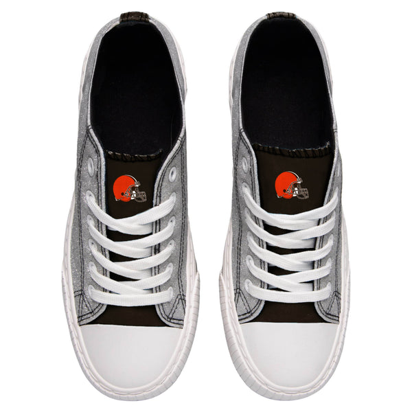 Simple Design Vertical Stripes Cleveland Browns Low Top Shoes