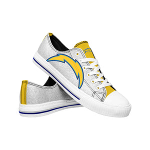 Los Angeles Chargers NFL Womens Glitter Low Top Canvas Shoes