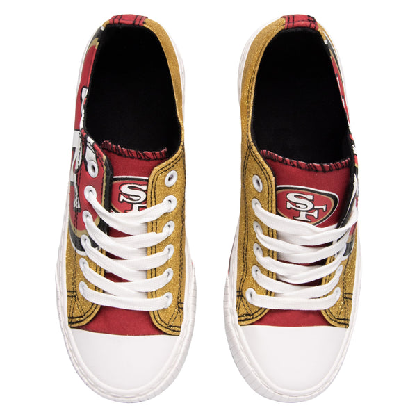 San Francisco 49ers NFL Womens Color Glitter Low Top Canvas Shoes