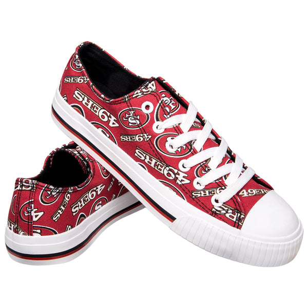 San Francisco 49ers NFL Womens Low Top Repeat Print Canvas Shoes