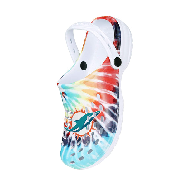 Miami Dolphins NFL Mens Tie-Dye Clog with Strap