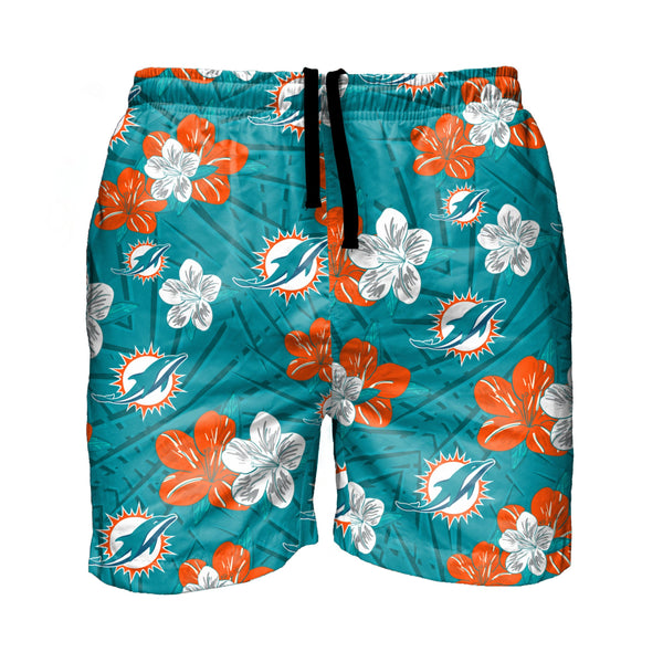 Miami Dolphins NFL Mens Solid Wordmark 5.5 Swimming Trunks