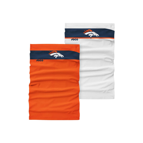 FOCO Denver Broncos NFL On-Field Stitched Gaiter Scarf - 2 Pack