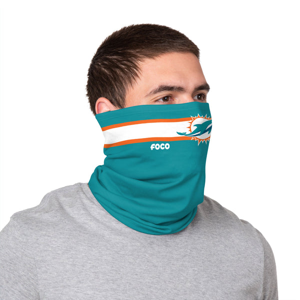 Miami Dolphins 2 Neck Gaiter Face Shield Headband 