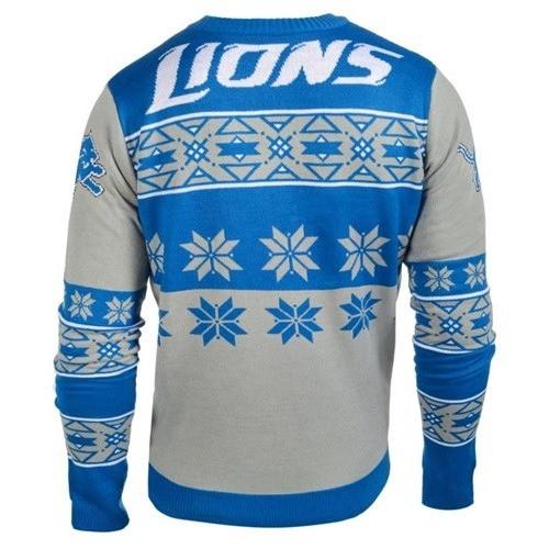 NFL Big Logo Ugly Crew Neck Sweater Detroit Lions - Small