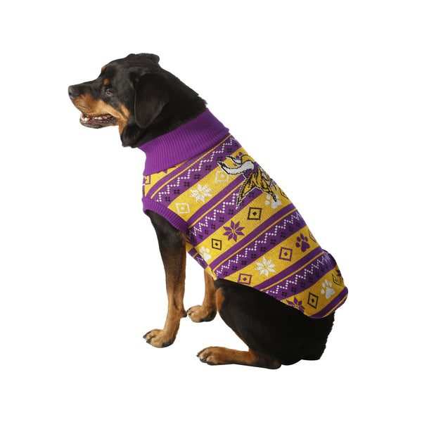 Minnesota Vikings Holiday Wordmark Dog Sweater