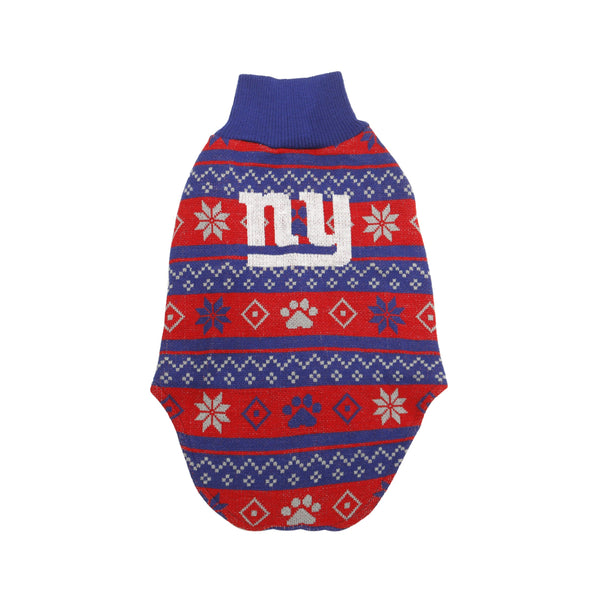 New York Giants NFL Knitted Holiday Dog Sweater