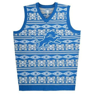 Detroit Lions Aztec Print Ugly Sweater Vest