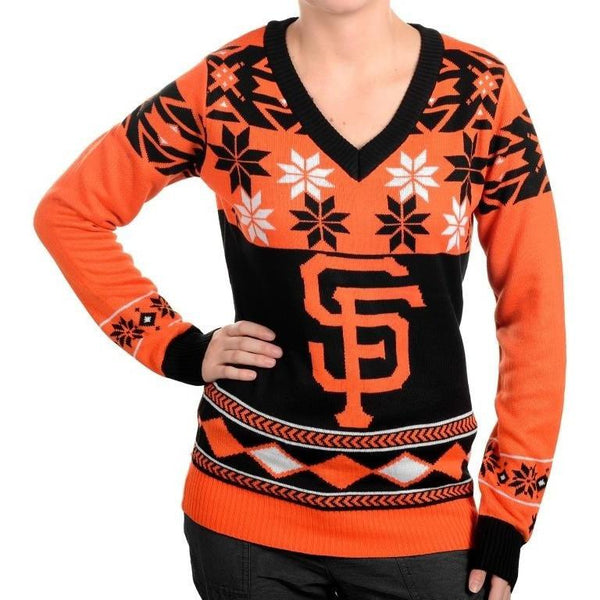 San Francisco Giants MLB Womens Light Up V-Neck Sweater