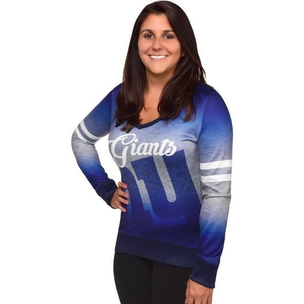 NFL Women S V-Neck Sweater New York Giants Medium