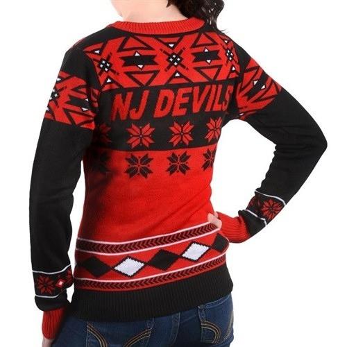 New Jersey Devils Big Logo Ugly Sweater - Red