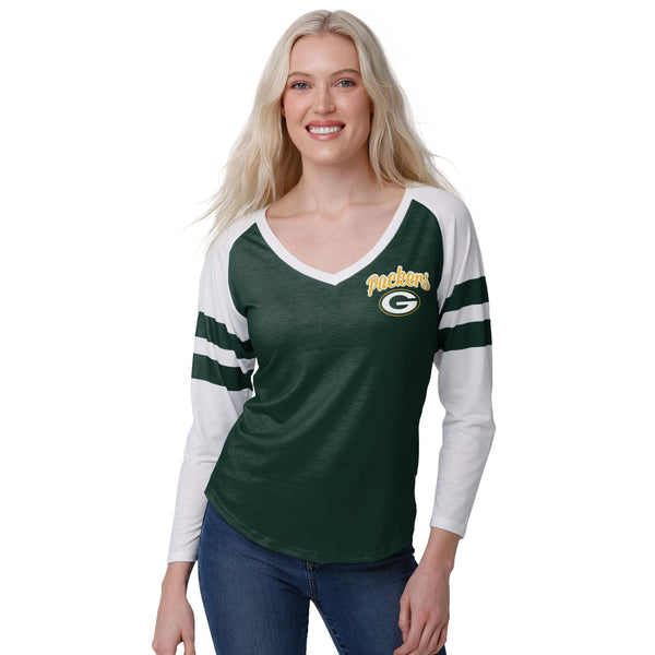 NFL Green Bay Packers Women's Statement 3/4 Sleeve T-Shirt 