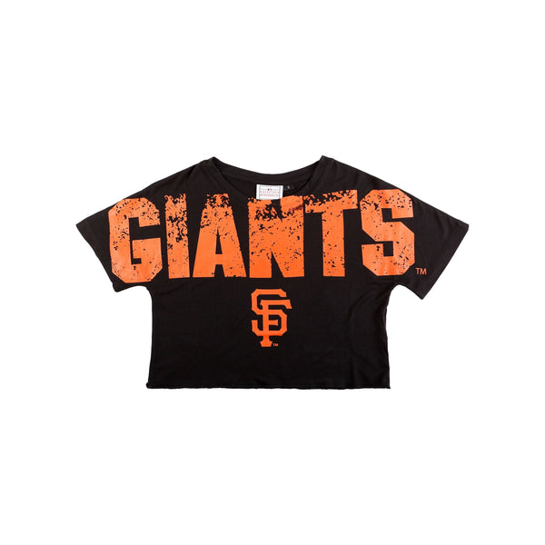 MLB SF GIANTS women's cropped t-shirt, white, LARGE, new, '47