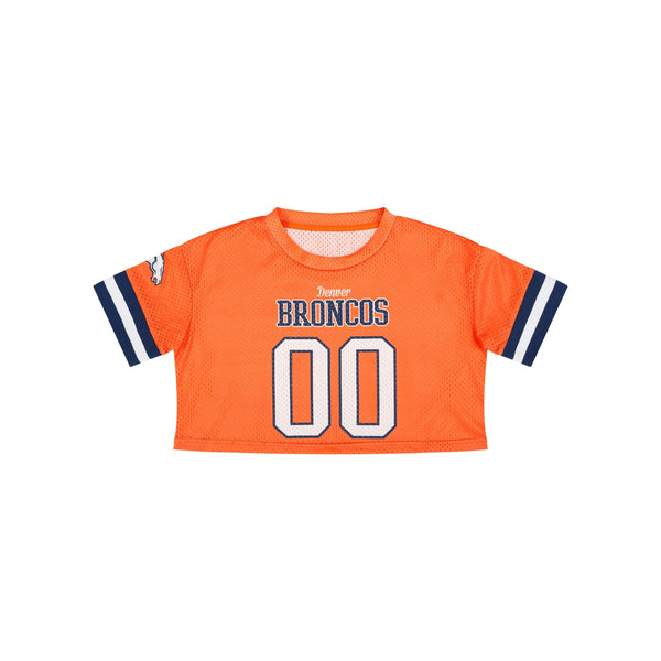 NFL, Tops, Denver Broncos Distressed Cropped Tee