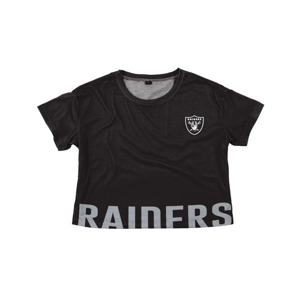 Raiders For Life White Short Sleeve Crop Top / Made in USA