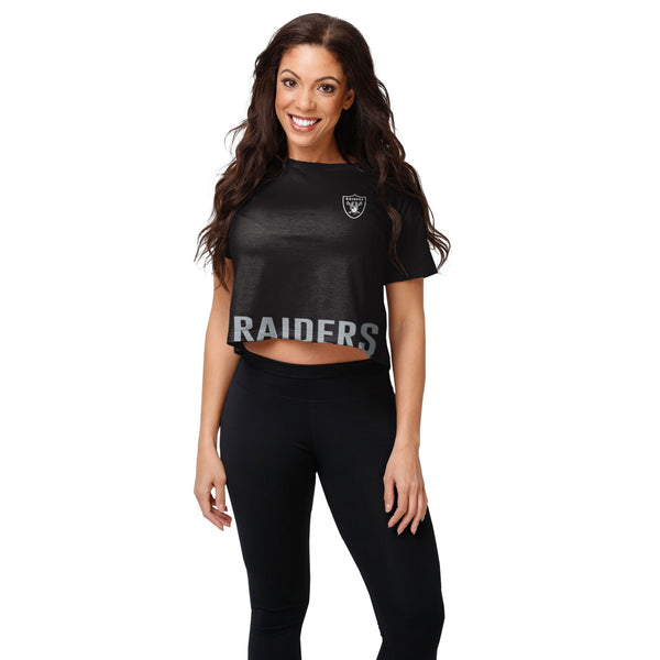 Las Vegas Raiders Womens Solid Big Logo Crop Top FOCO