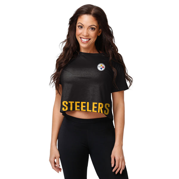 FOCO Pittsburgh Steelers NFL Womens Alternate Team Color Crop Top