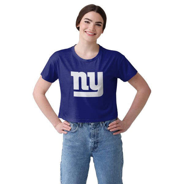 New York Giants NFL Womens Tie-Dye Big Logo Crop Top