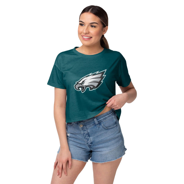 Women's Concepts Sport Gray Philadelphia Eagles Narrative Cropped Top Size: Large