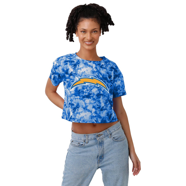 NFL Los Angeles Rams Junior Short Sleeve Tie-Dye Fashion Crop T-Shirt - L