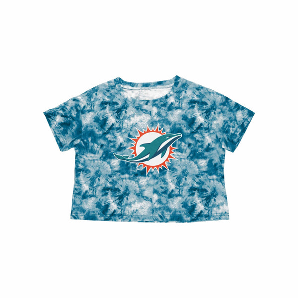 Miami Dolphins Womens Pastel Tie-Dye Crop Top