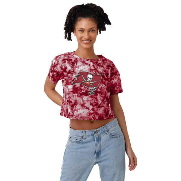 NFL Tampa Bay Buccaneers Junior Short Sleeve Tie-Dye Fashion Crop