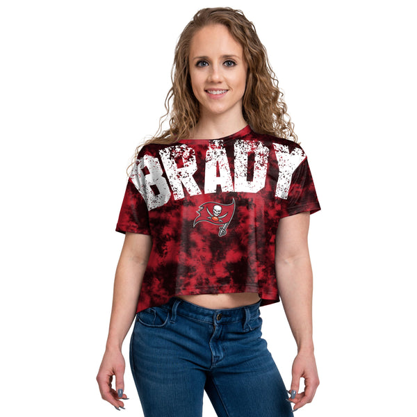 Reworked Tampa Bay Buccaneers Retro Tie Dye Crop Top T-shirt 