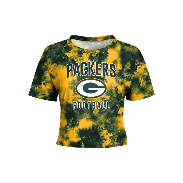 Women's Green Bay Packers Tie Dye Team Graphic Long Sleeve Cropped