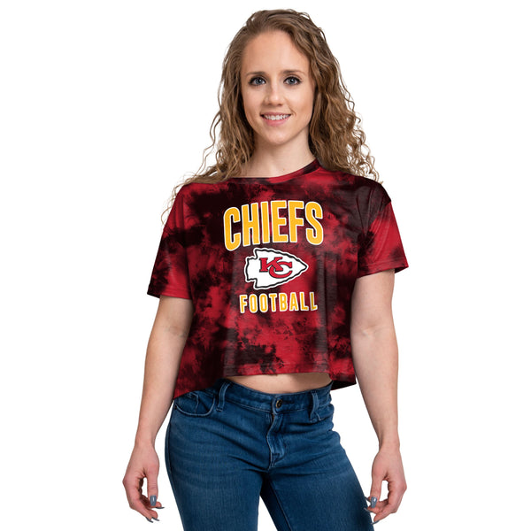 Kansas City Chiefs Womens Tie-Dye Big Logo Crop Top