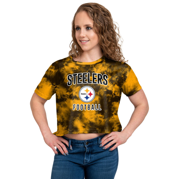 Women's NFL Pittsburgh Steelers Tie Dye Mock Neck Fleece