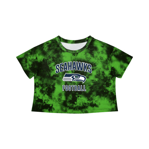 Nfl Seattle Seahawks Girls' Short Sleeve Tie-dye Fashion Crop T-shirt :  Target