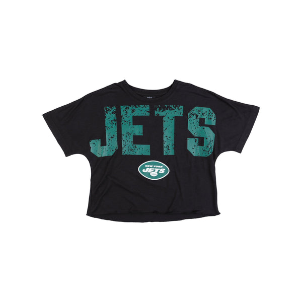 NFL New York Jets Junior Short Sleeve Tie-Dye Fashion Crop T-Shirt - S