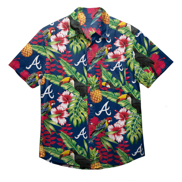 Atlanta Braves MLB Mens Flamingo Button Up Shirt