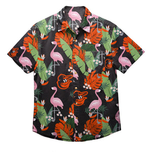 Baltimore Orioles MLB Mens Floral Button Up Shirt