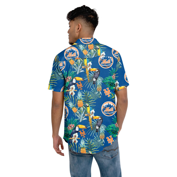 New York Mets City Style Button Up Shirt Big and Tall Hawaiian Shirts