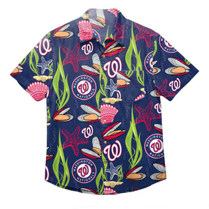 Washington Nationals MLB Mens Floral Button Up Shirt