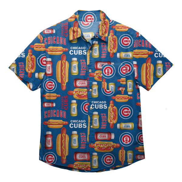 FOCO Chicago Cubs MLB Logo Blast Womens Button Up Shirt