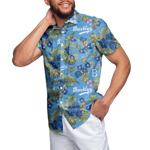 Los Angeles Dodgers Hawaiian Shirt Tropical Fruit Pattern Beach