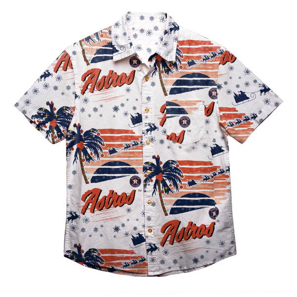 Houston Astros MLB Mens Bowling Stripe Button Up Shirt
