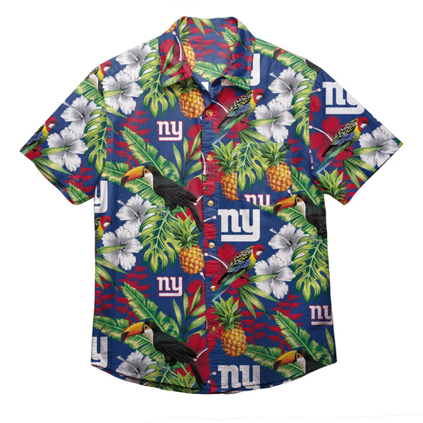 New York Giants Custom Name NFL Floral Hawaiian Shirt And Shorts