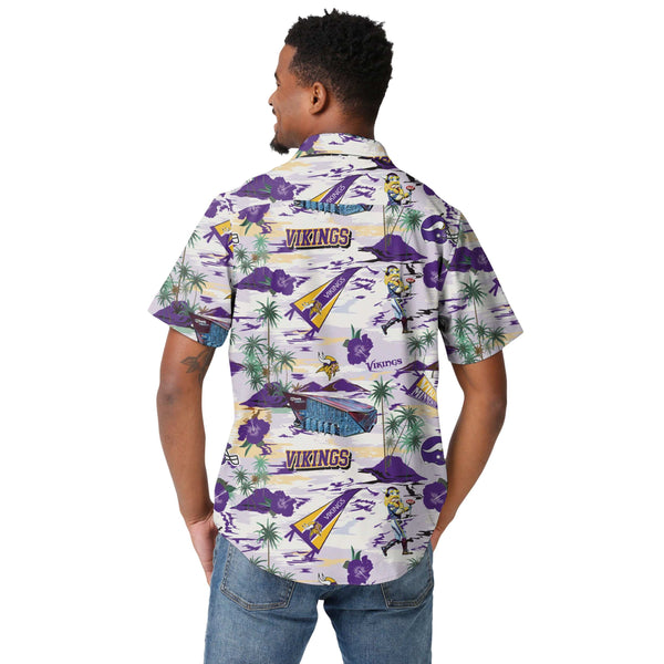 Minnesota Vikings Coast Tiki Floral Button-Up print for mens hawaiian shirt  - Freedomdesign