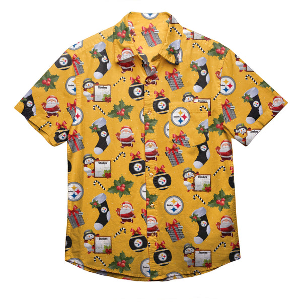 FOCO Men's Gold Pittsburgh Steelers Winter Explosion Long Sleeve Woven Button-Up Shirt