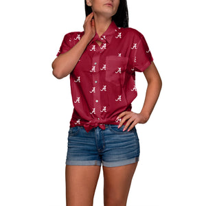 Alabama Crimson Tide NCAA Logo Blast Womens Button Up Shirt