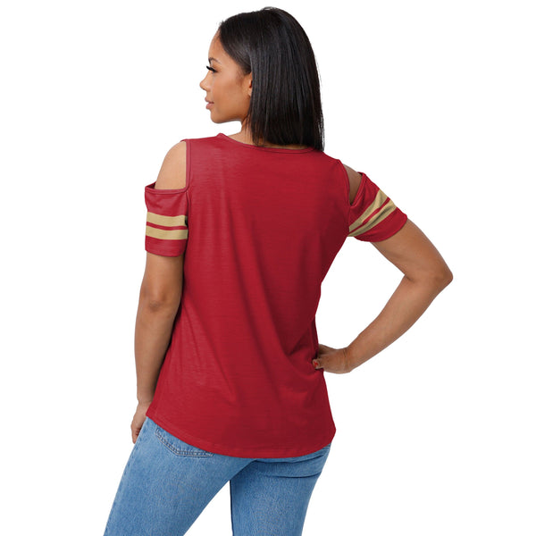 NFL San Francisco 49ers Women's Roundabout Short Sleeve Fashion T-Shirt - S