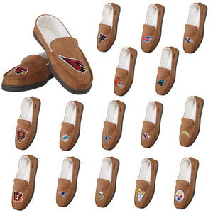 NFL Mens Beige Moccasin Slipper - Pick Your Team! (PREORDER - SHIPS LATE AUGUST)