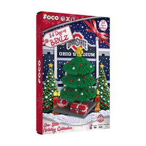 Ohio State Buckeyes NCAA BRXLZ Tree Advent Calendar (PREORDER - SHIPS LATE SEPTEMBER)