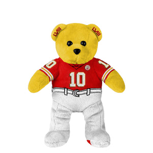 Kansas City Chiefs NFL Super Bowl LVIII Champions Isiah Pacheco Team Beans Embroidered Player Bear