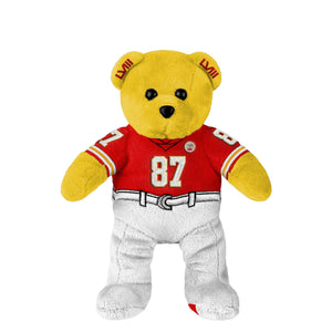 Kansas City Chiefs NFL Super Bowl LVIII Champions Travis Kelce Team Beans Embroidered Player Bear
