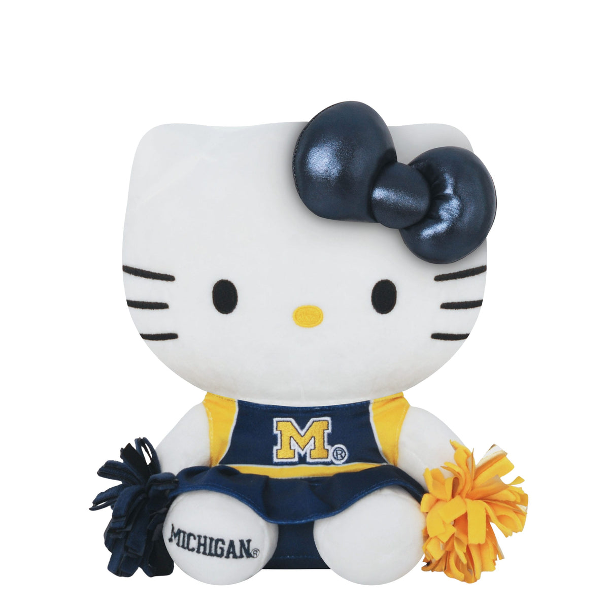Michigan Wolverines NCAA Metallic Bow Hello Kitty® Cheerleader Plush