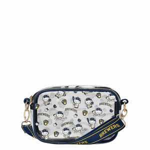 Milwaukee Brewers MLB Hello Kitty® Clear Crossbody Bag (PREORDER - SHIPS MID JUNE)